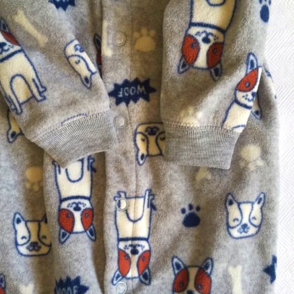 carter's 2-pack dog fleece snap footie sleeper pajamas bundle newborn baby boy - Picture 5 of 12
